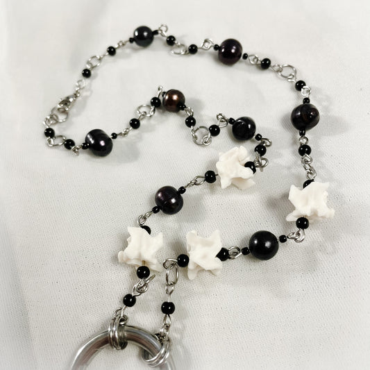 O-ring Bone Rosary style necklace