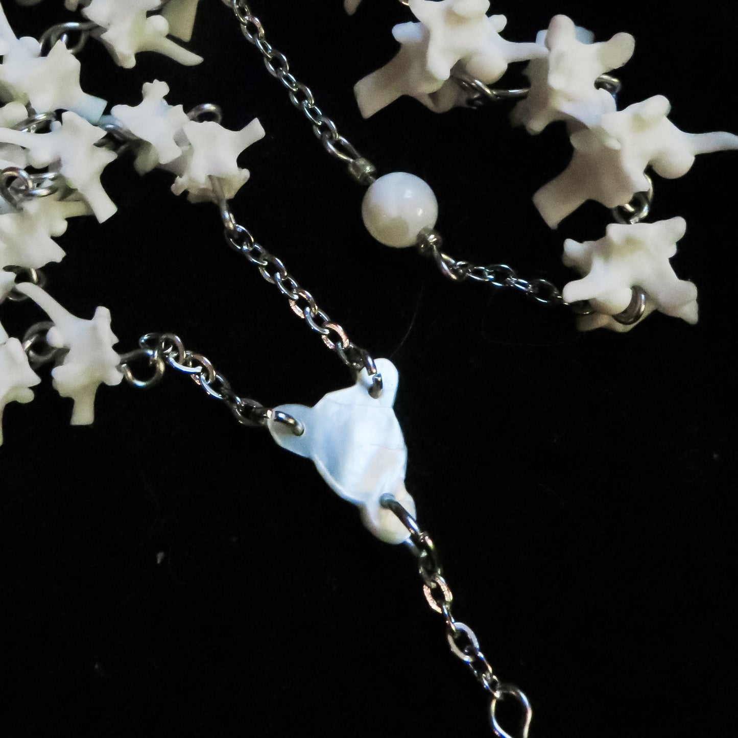 Bone Rosary w/ Antique Key