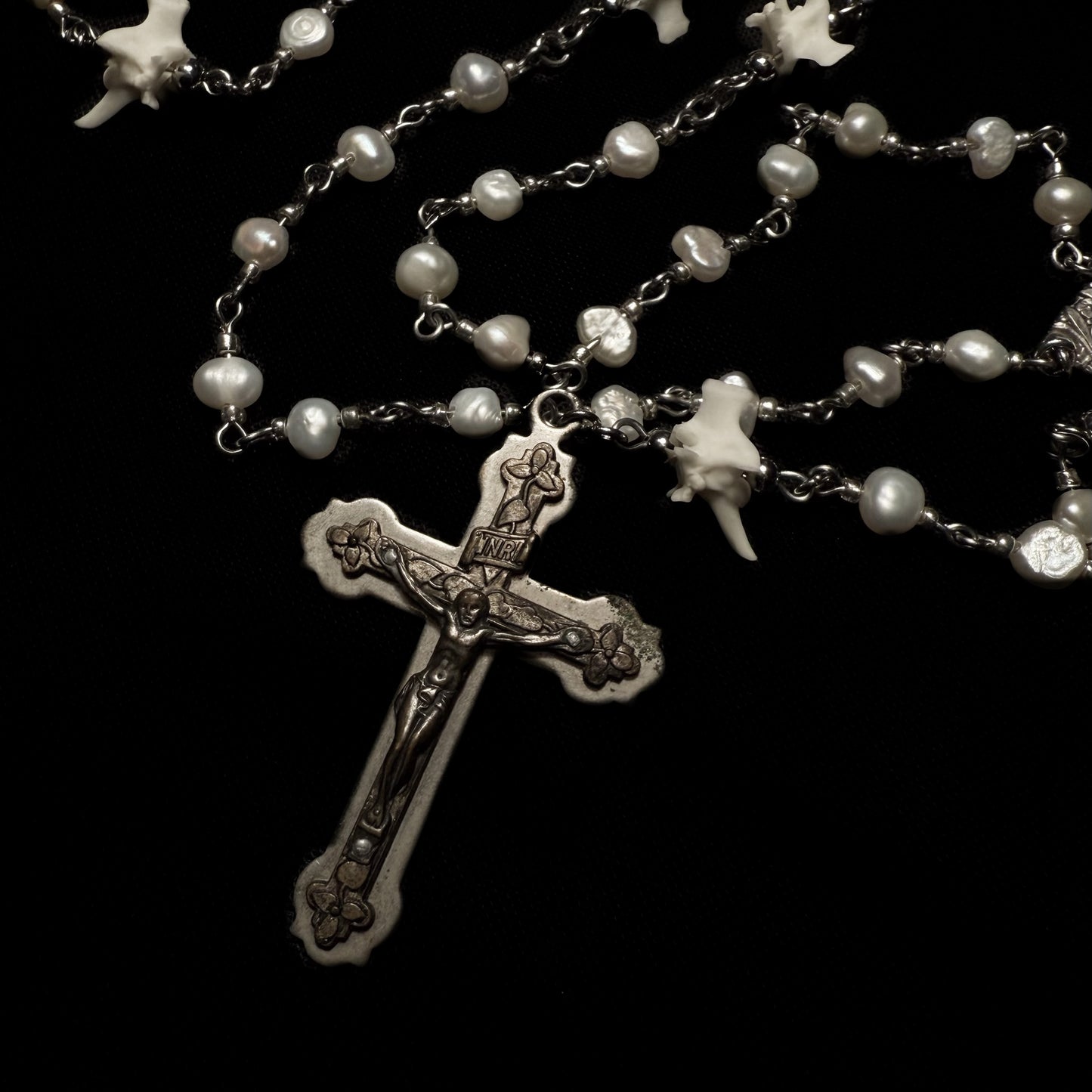 Bone and pearl rosary