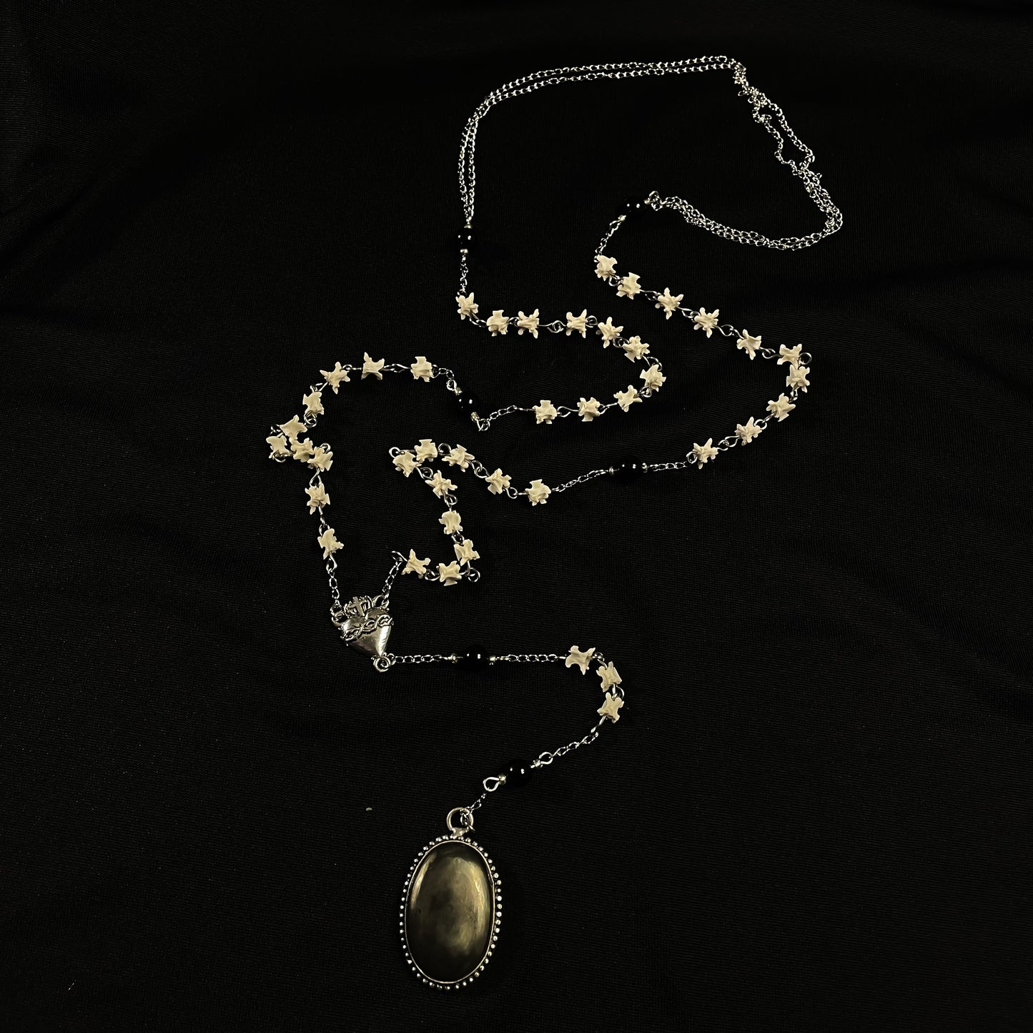 Bone Rosary w/ Pyrite