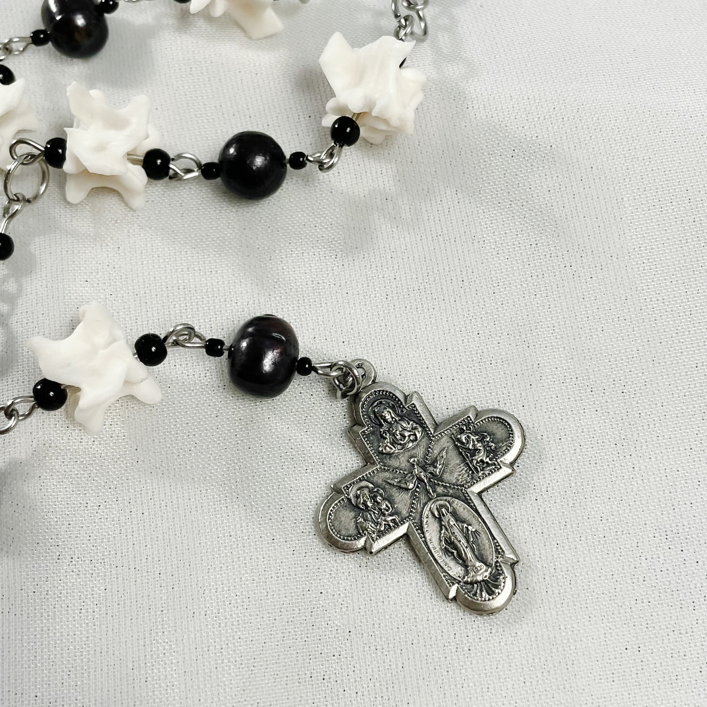 O-ring Bone Rosary style necklace