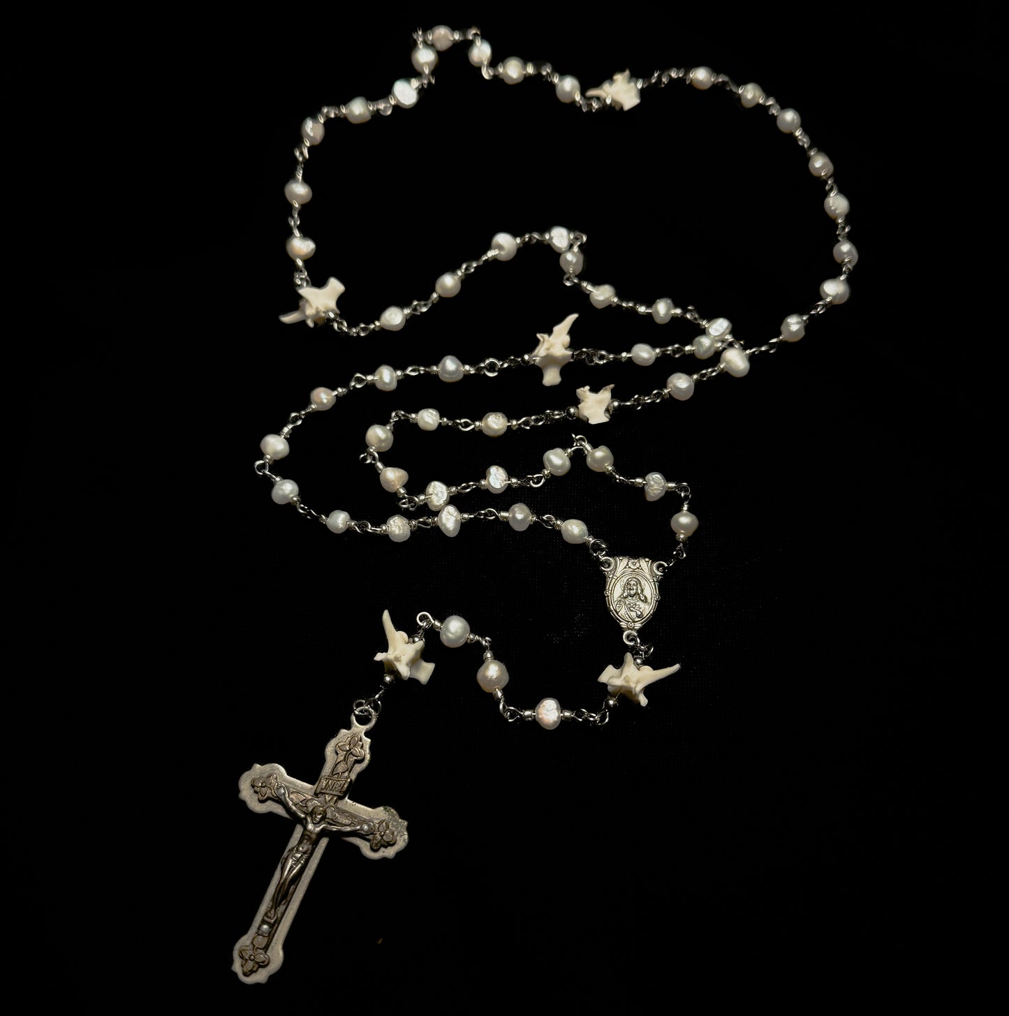 Bone and pearl rosary