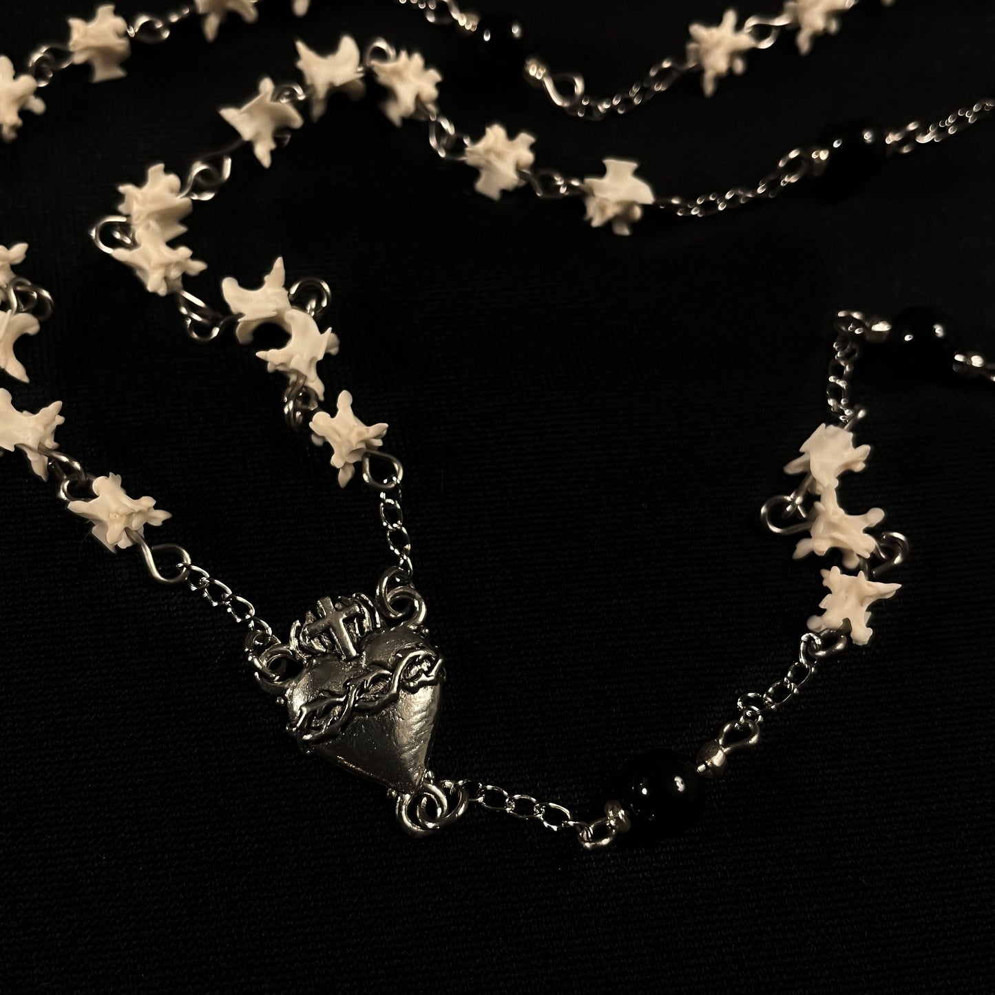 Bone Rosary w/ Pyrite