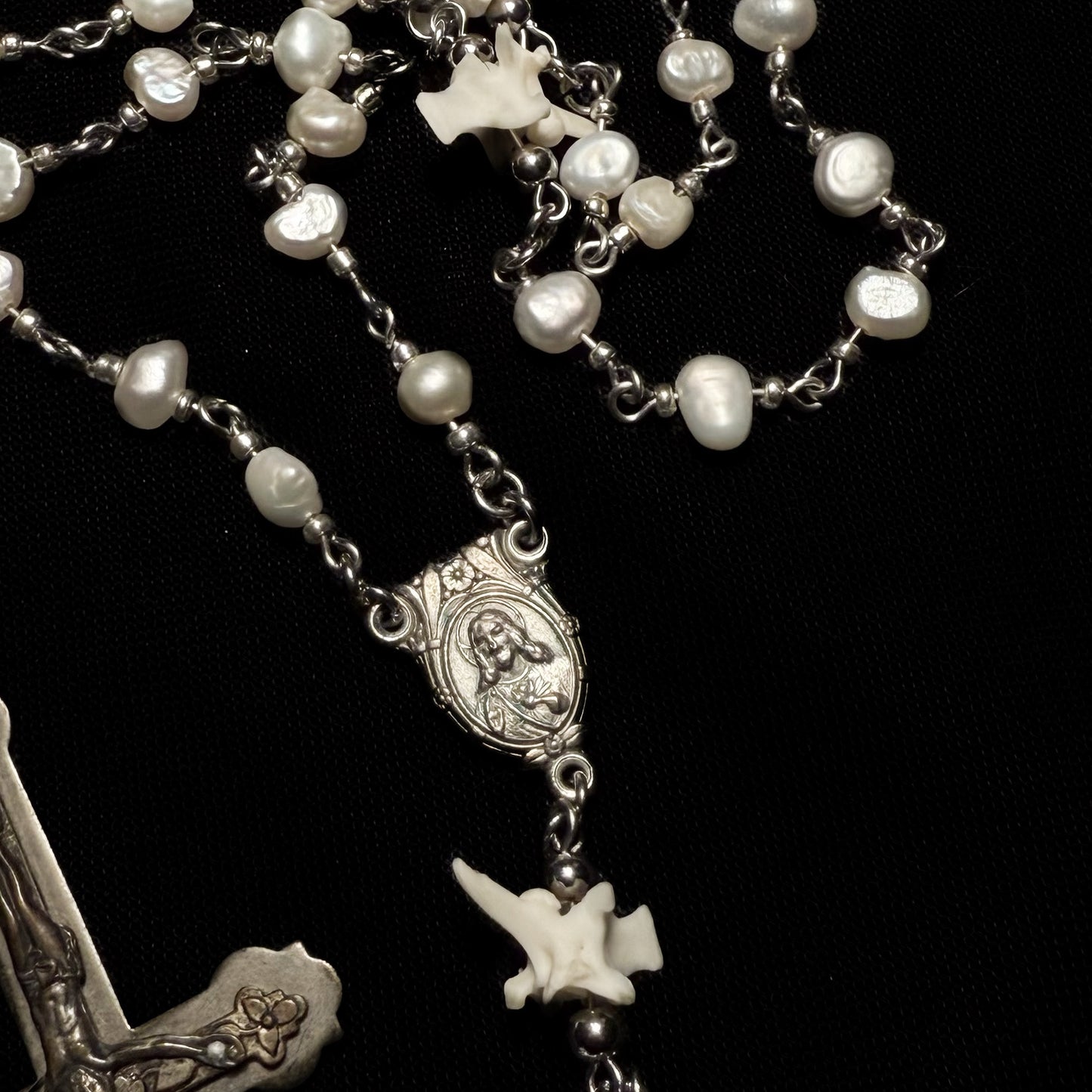 Bone and pearl rosary