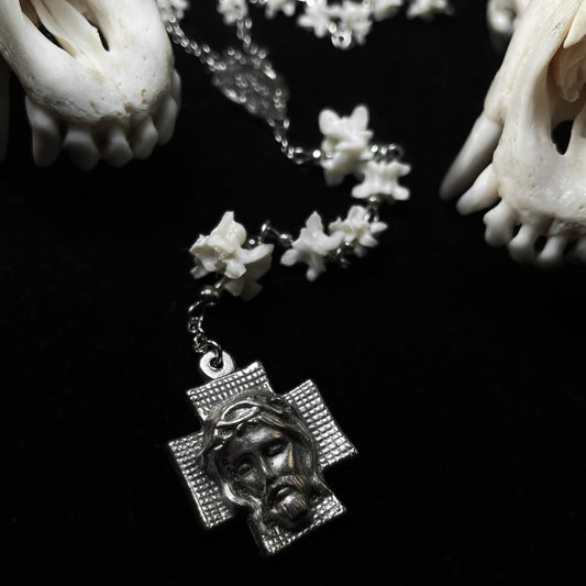 Bone Rosary with Vintage Components