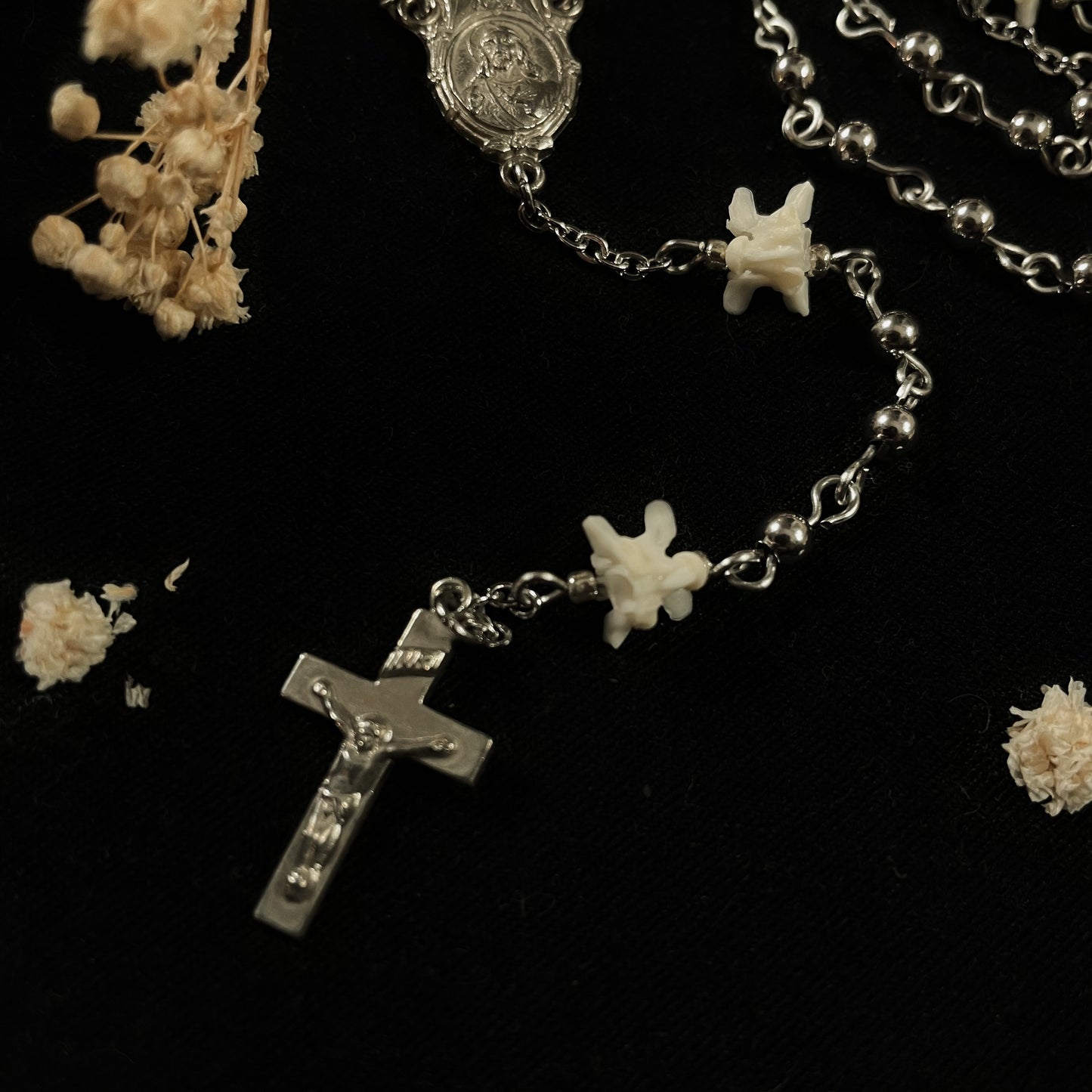 Stainless Steel & Bone rosary