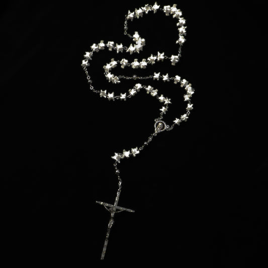 Bone Rosary w/ Stainless Steel Beads