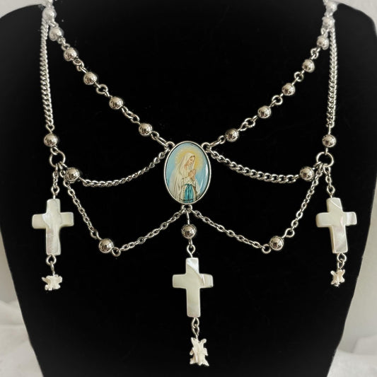 Mother Mary - Mother of Pearl Necklace