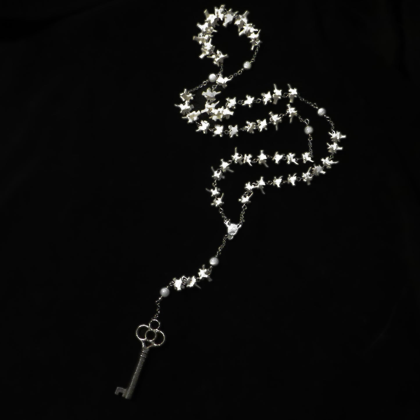 Bone Rosary w/ Antique Key