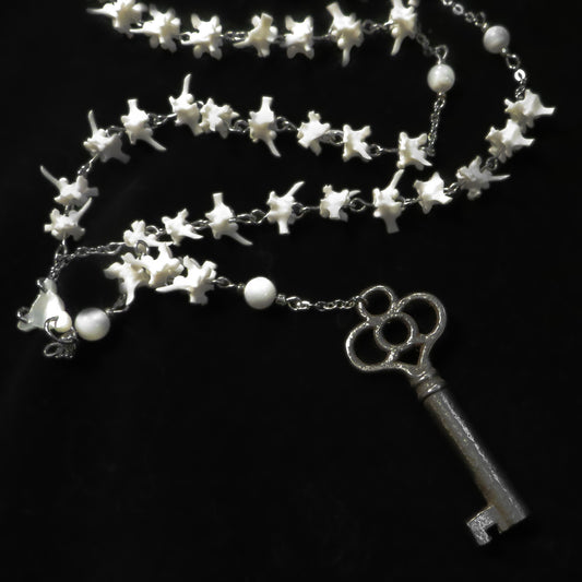 Bone Rosary w/ Antique Key