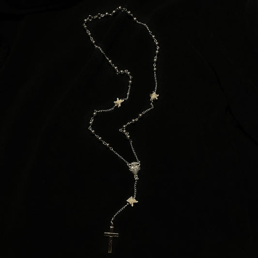 Metal Bone Rosary style necklace