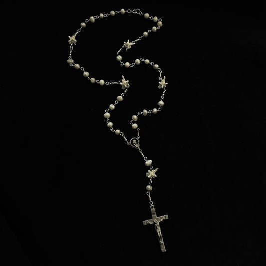 Pearl & Bone rosary style necklace