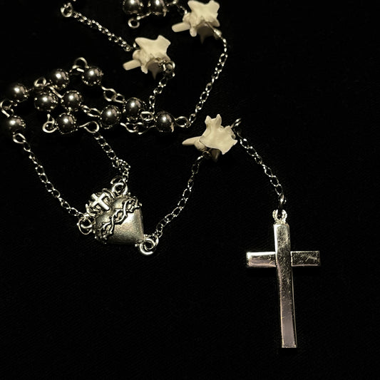 Metal Bone Rosary style necklace