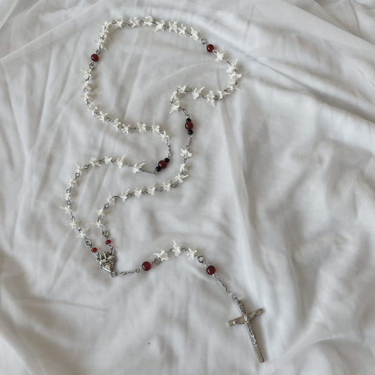 Bleeding heart bone rosary