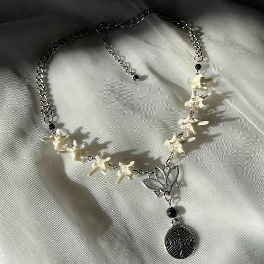 Lotus & bone choker