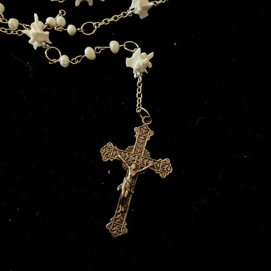 Freshwater pearl bone rosary