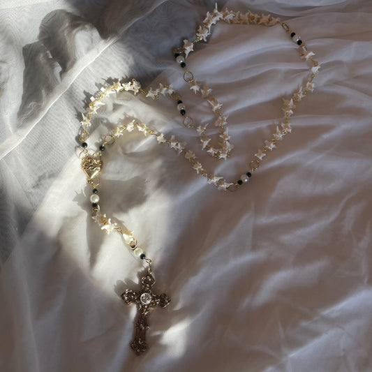 Golden heart bone rosary