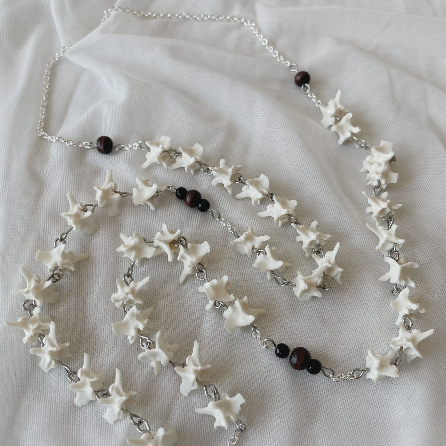 Bone rosary w/ wooden accents