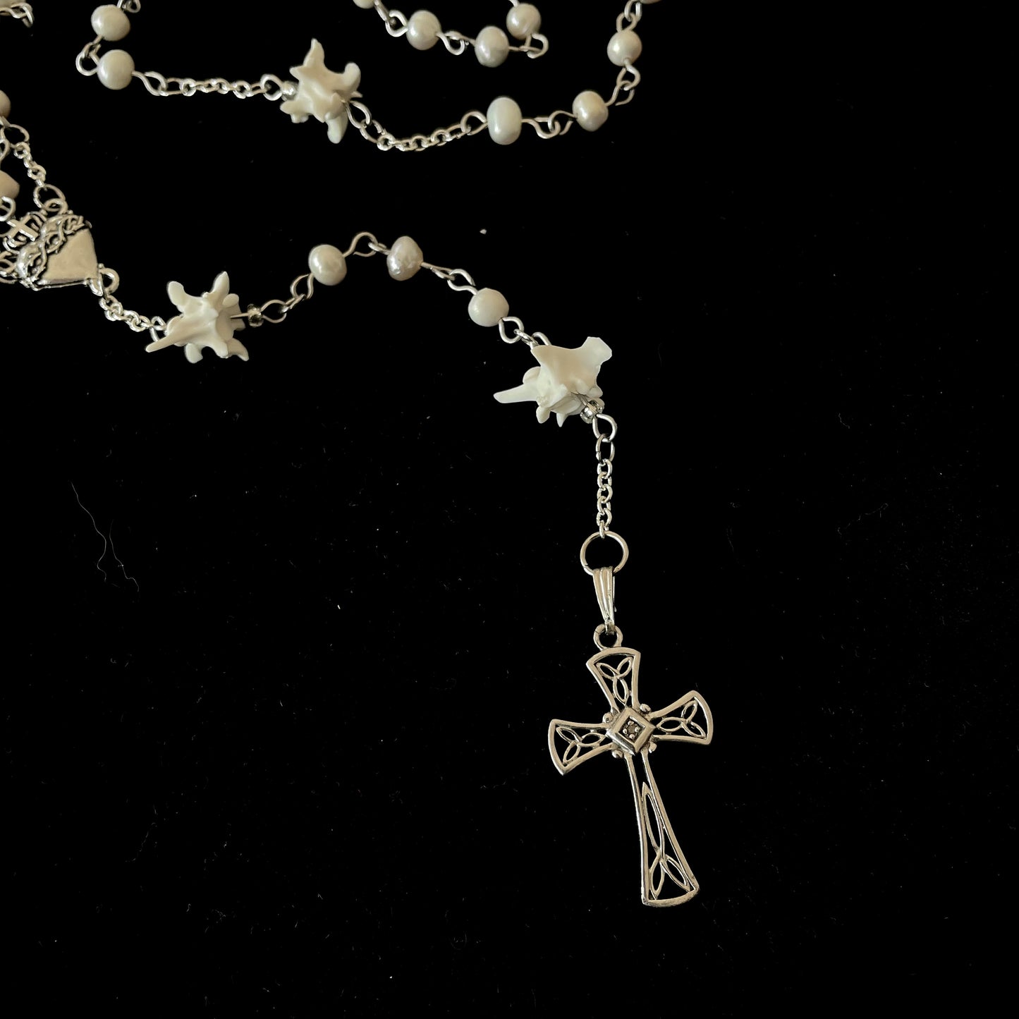 Freshwater pearl bone rosary