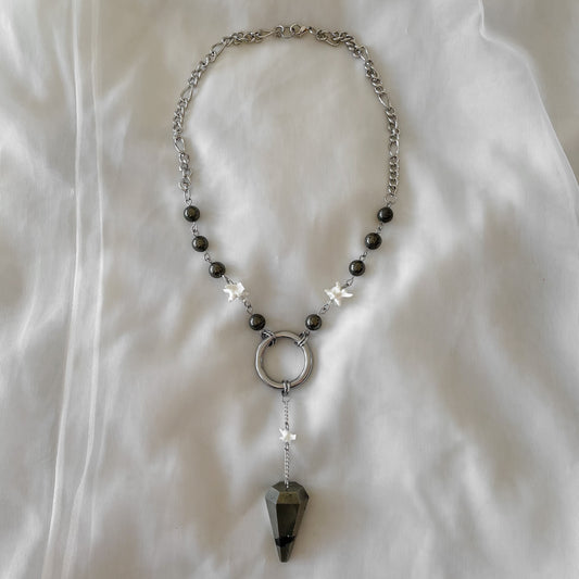 Pyrite pendulum necklace