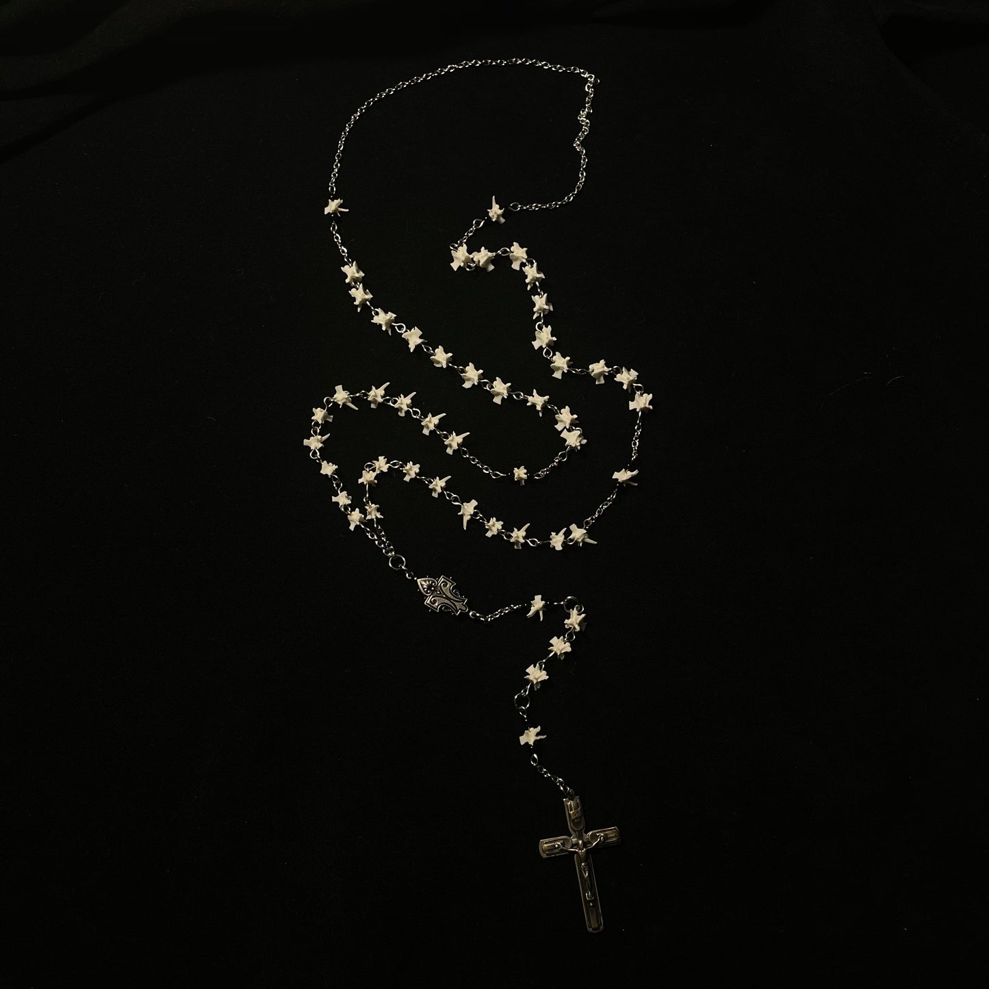 Bone rosary w/ chain