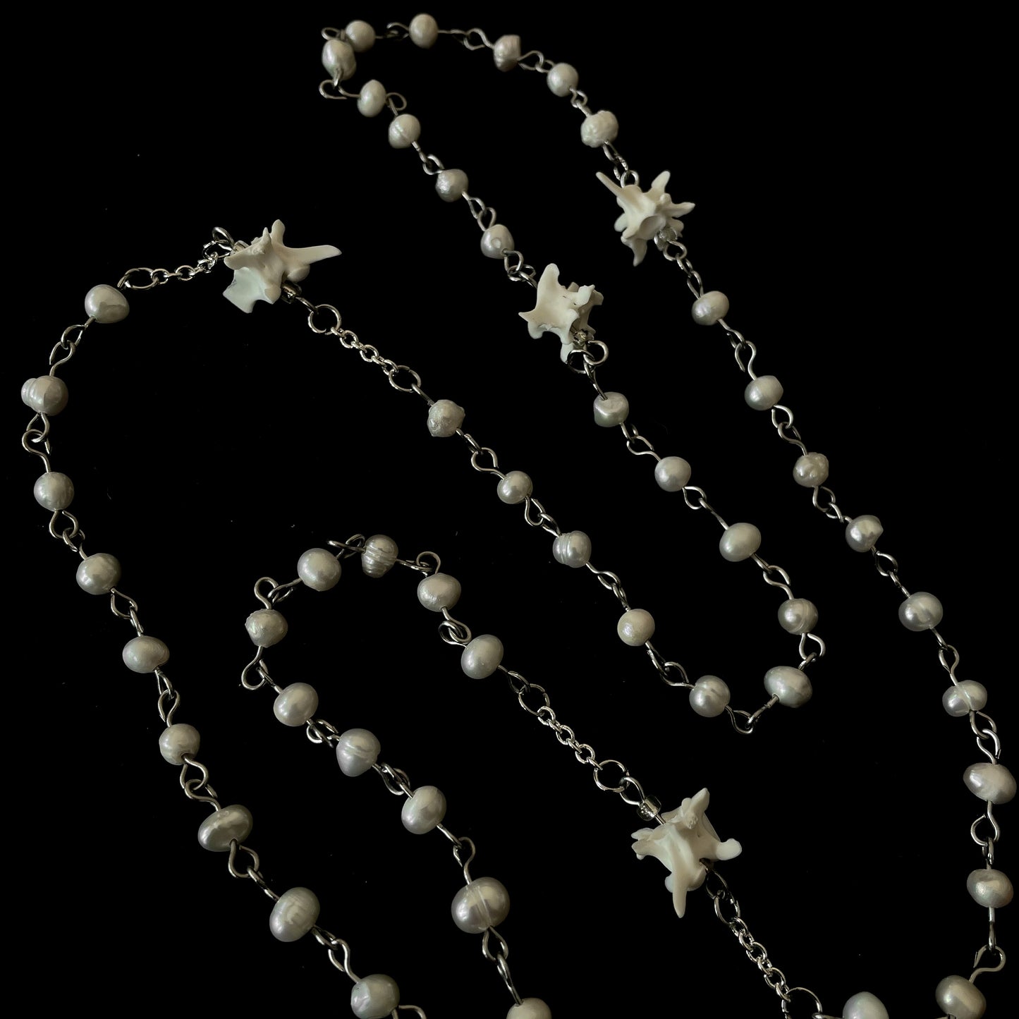 Freshwater pearl bone rosary