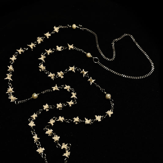 Bone Rosary with Obsidian