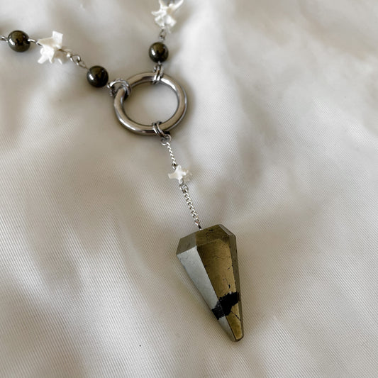 Pyrite pendulum necklace