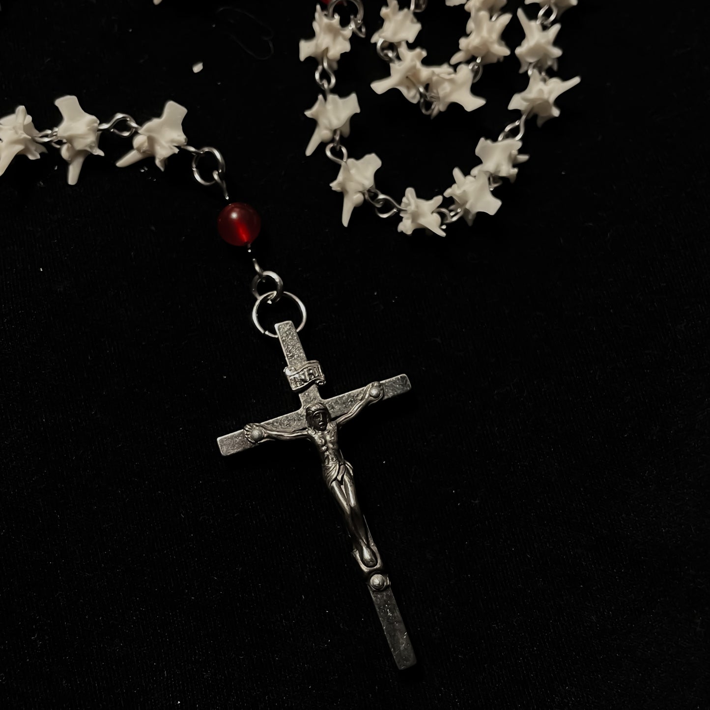 Bleeding heart bone rosary