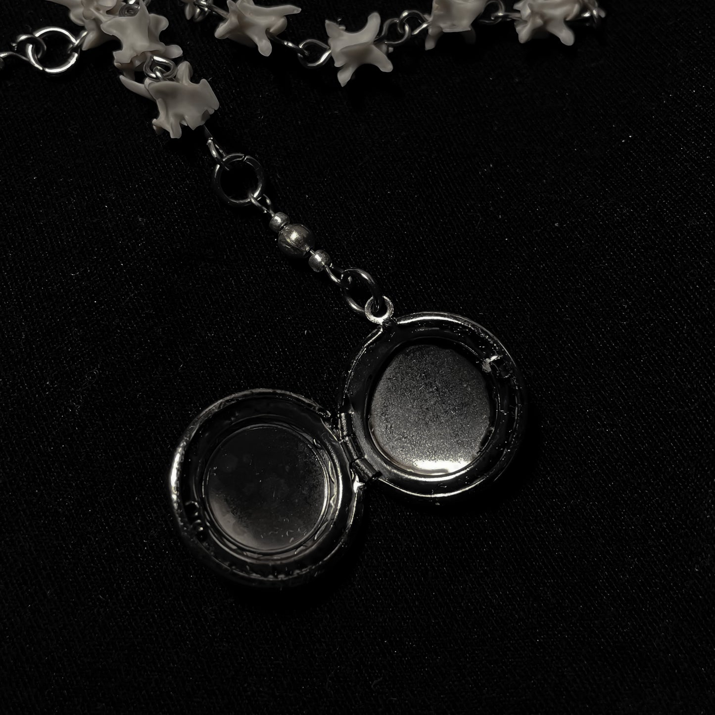 Bone rosary w/ locket