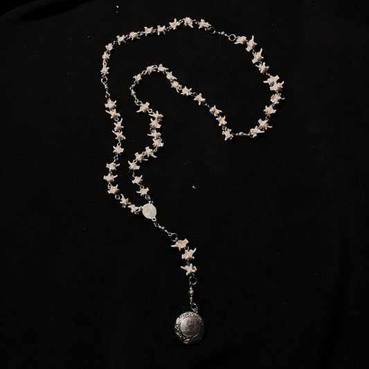 Bone rosary w/ locket