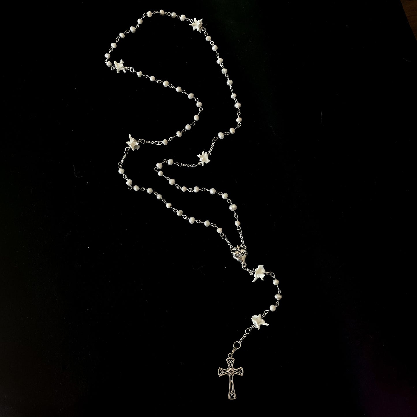 Freshwater pearl bone rosary