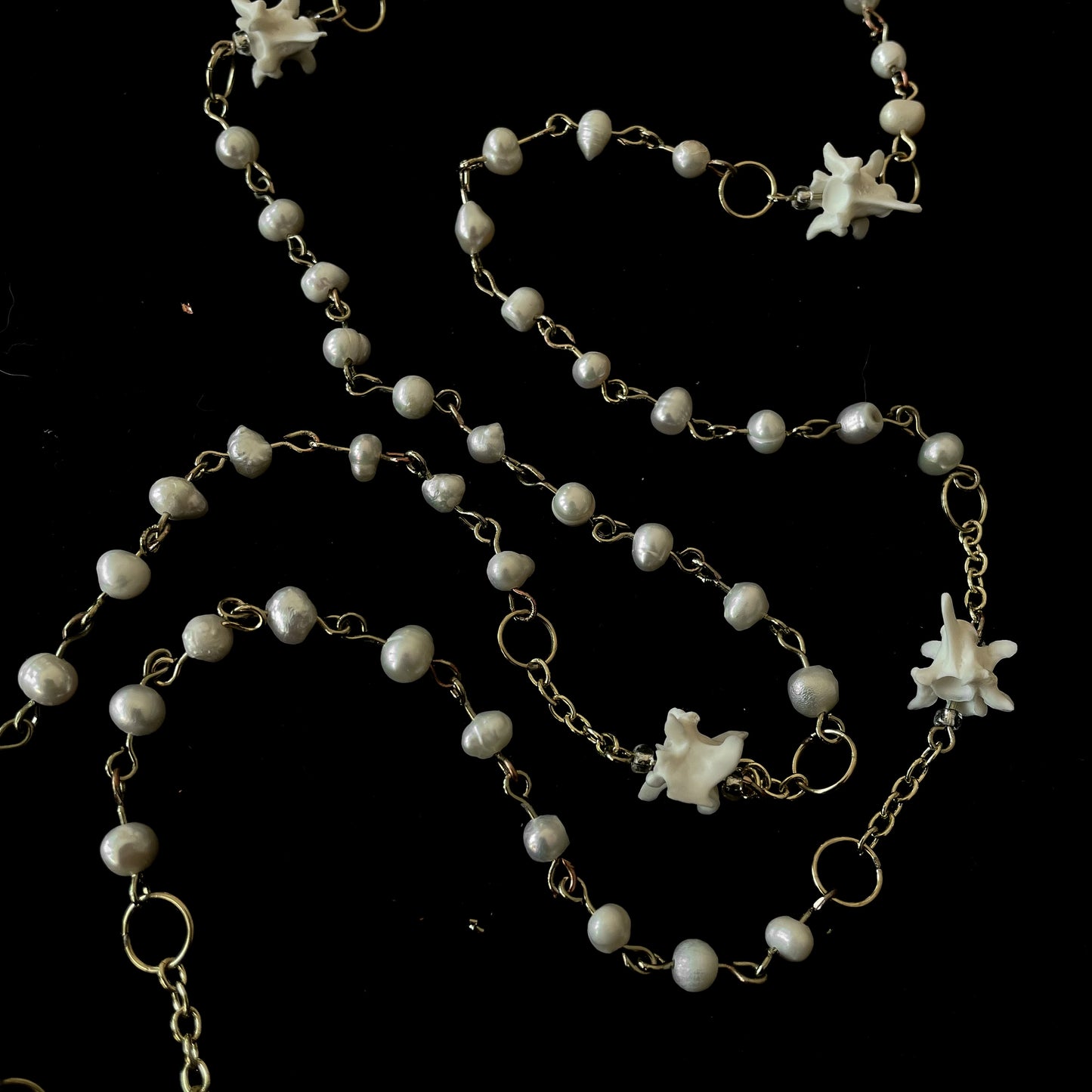 Freshwater pearl bone rosary