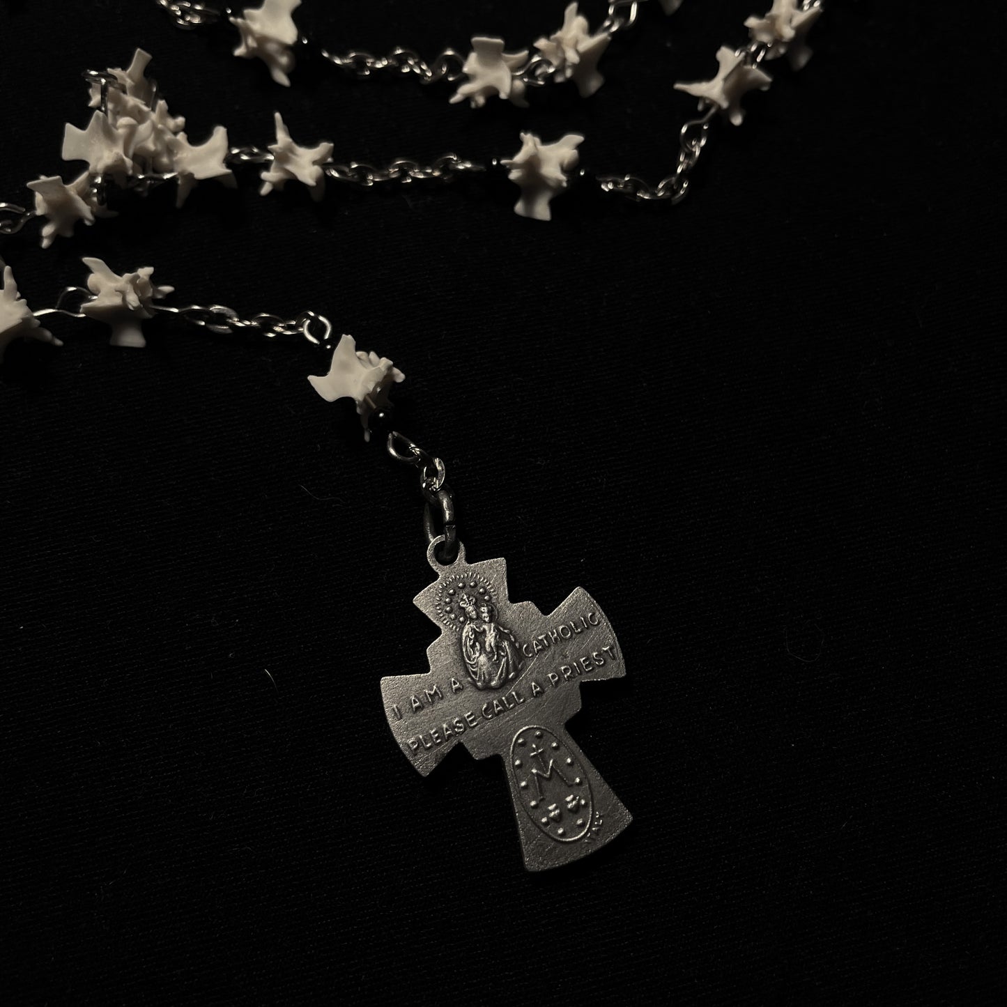 Bone rosary w/ vintage components