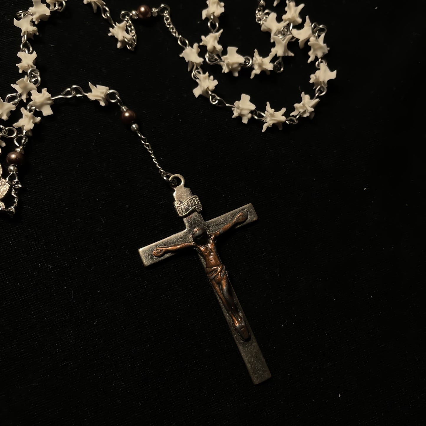 Bone rosary w/ brown accents