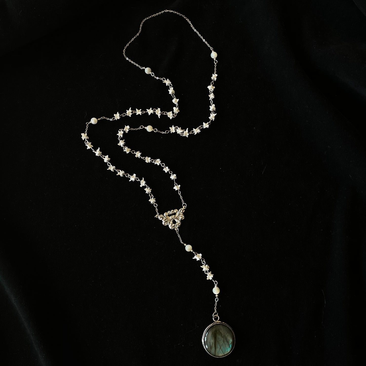 Bone rosary w/ labradorite