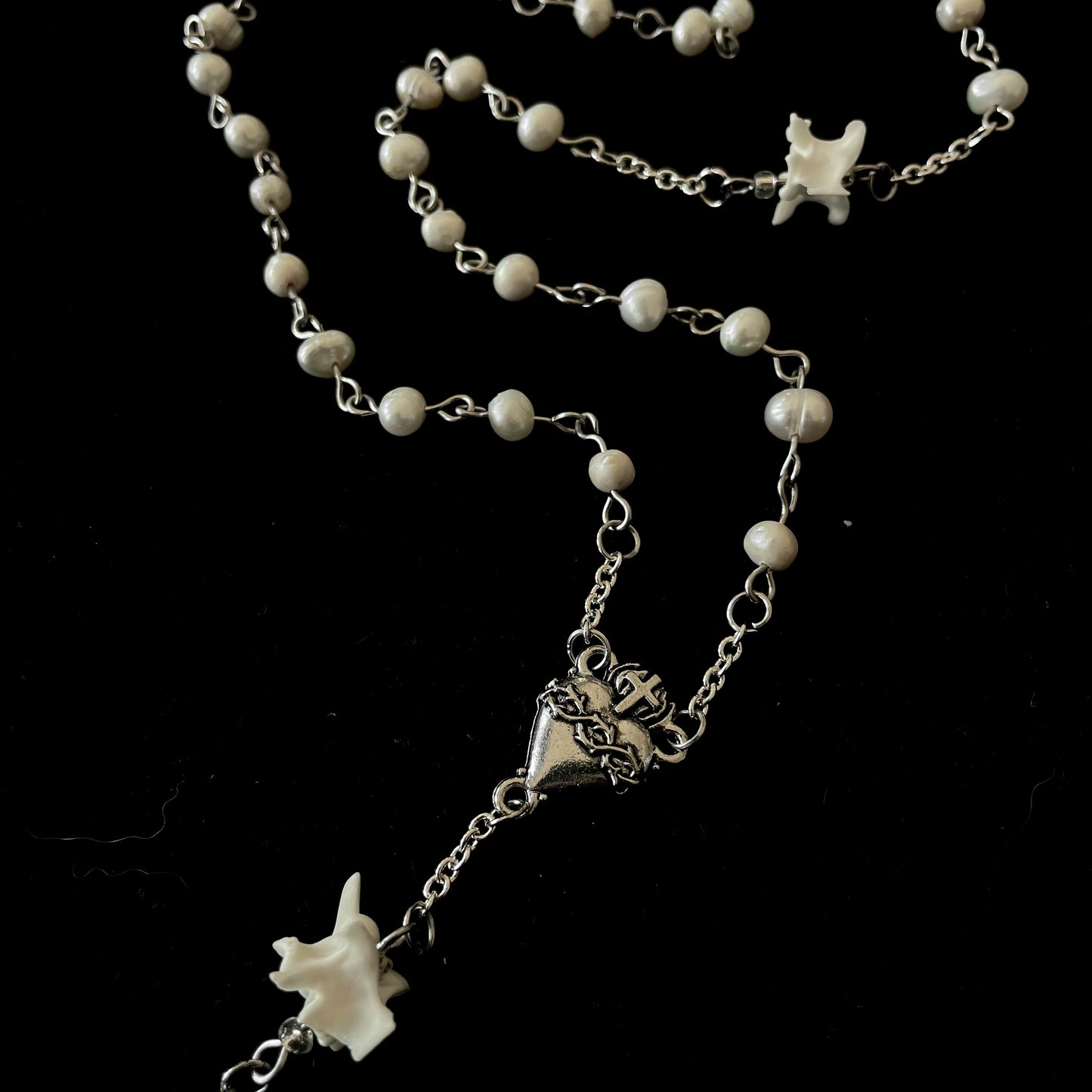 Freshwater pearl bone rosary