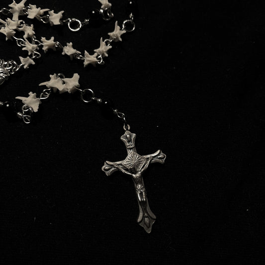 Sacred heart bone rosary w/ chain