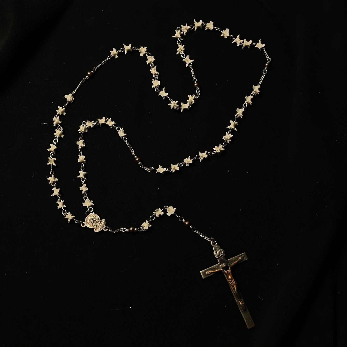 Bone rosary w/ brown accents