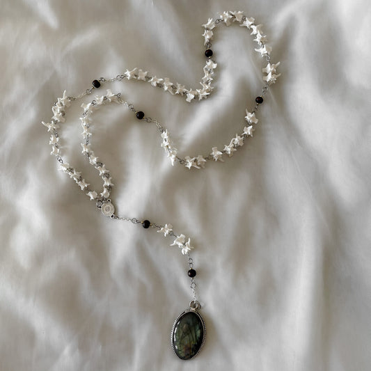 Bone rosary w/ labradorite