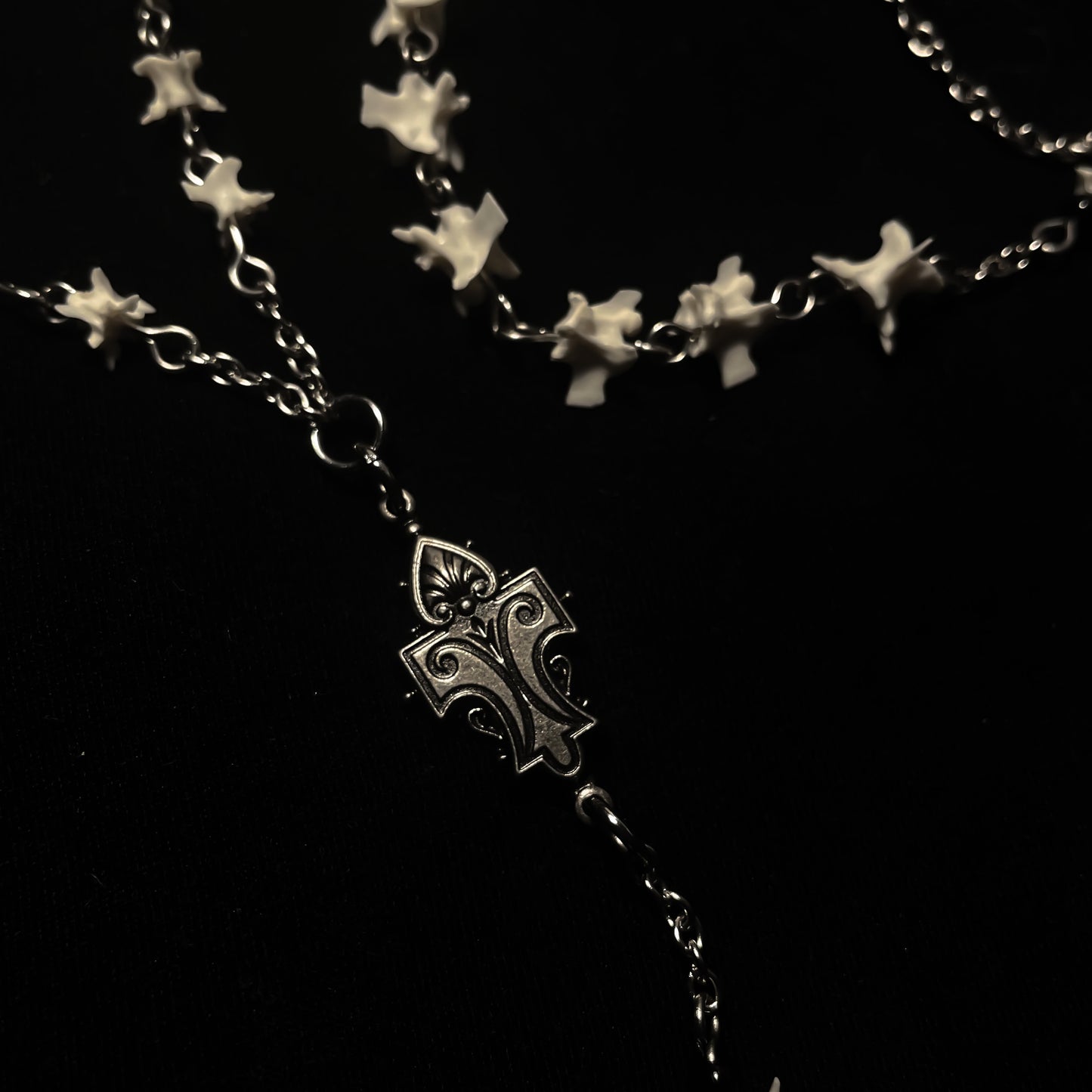 Bone rosary w/ chain